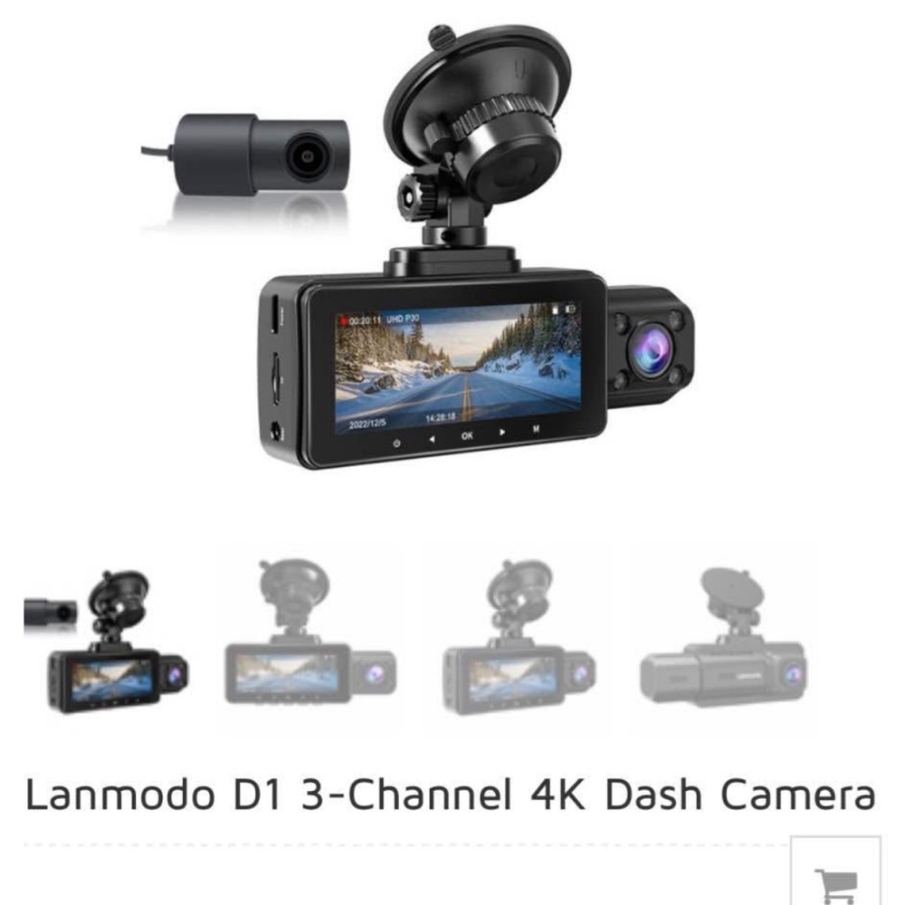 D1 Black 3-Channel 4K Dash Camera